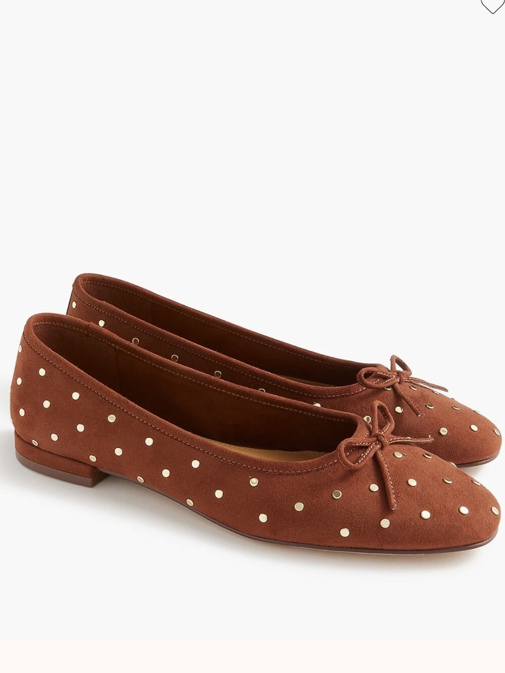 J.Crew Faux-suede studded ballet flats